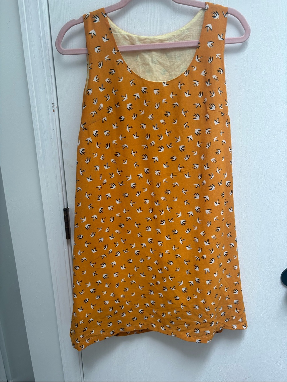 Sleeveless Orange Floral Shift Dress - unique!!